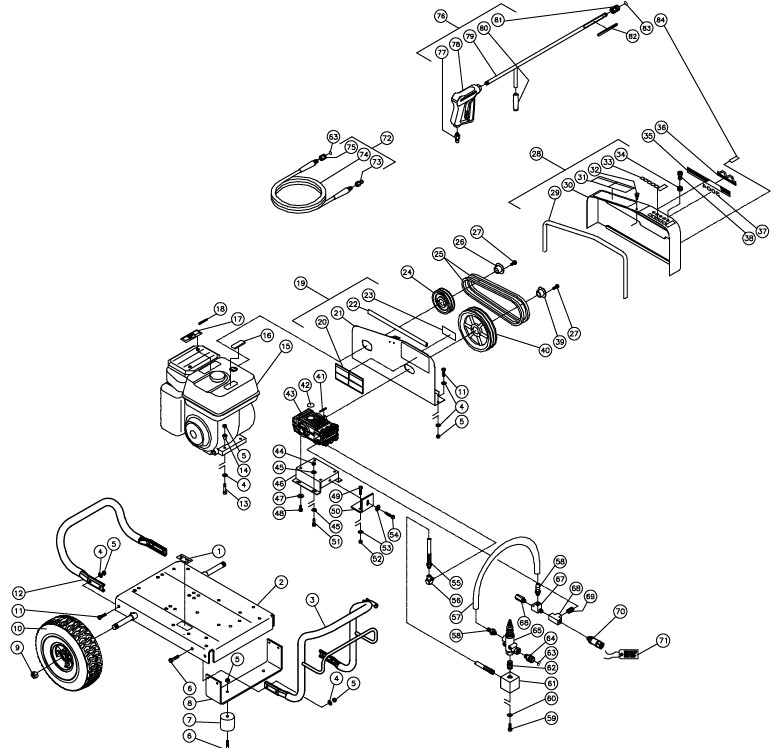 MITM GC-3004-4MGH pressure washer parts and manual